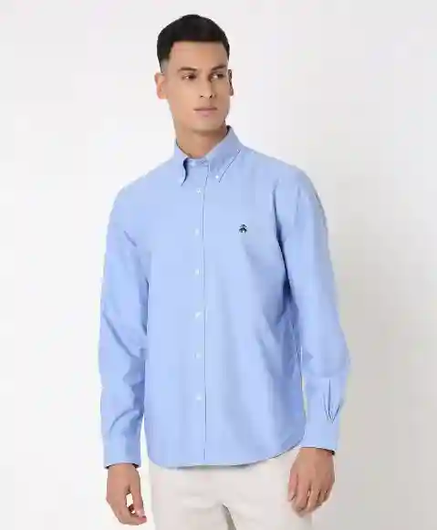 Regular Finish Oxford Polo Button-Down Collar Solid Regular Fit Sport Shirt
