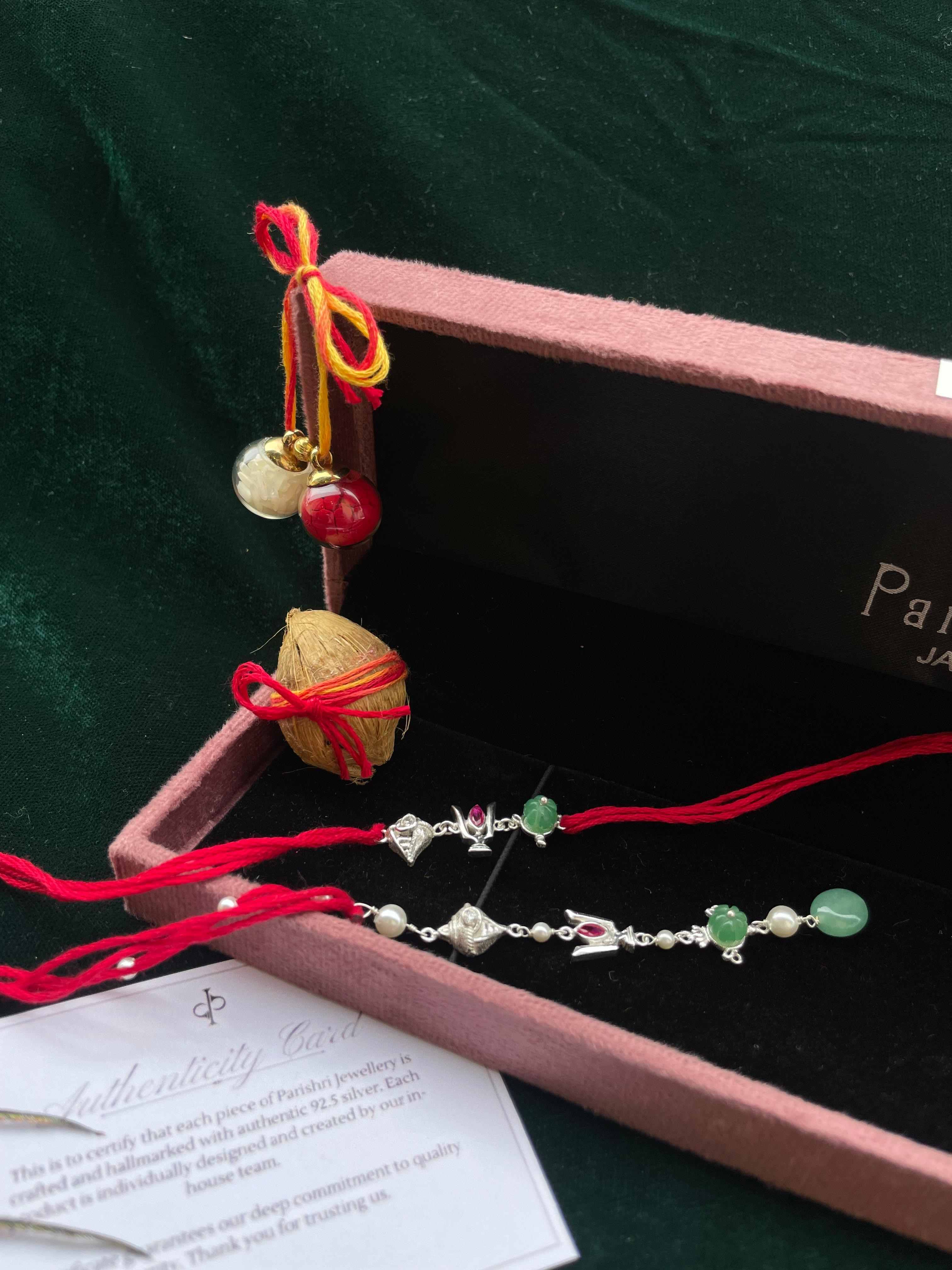 Silver Pair Of Vaishnav Tilak Rakhi Lumba