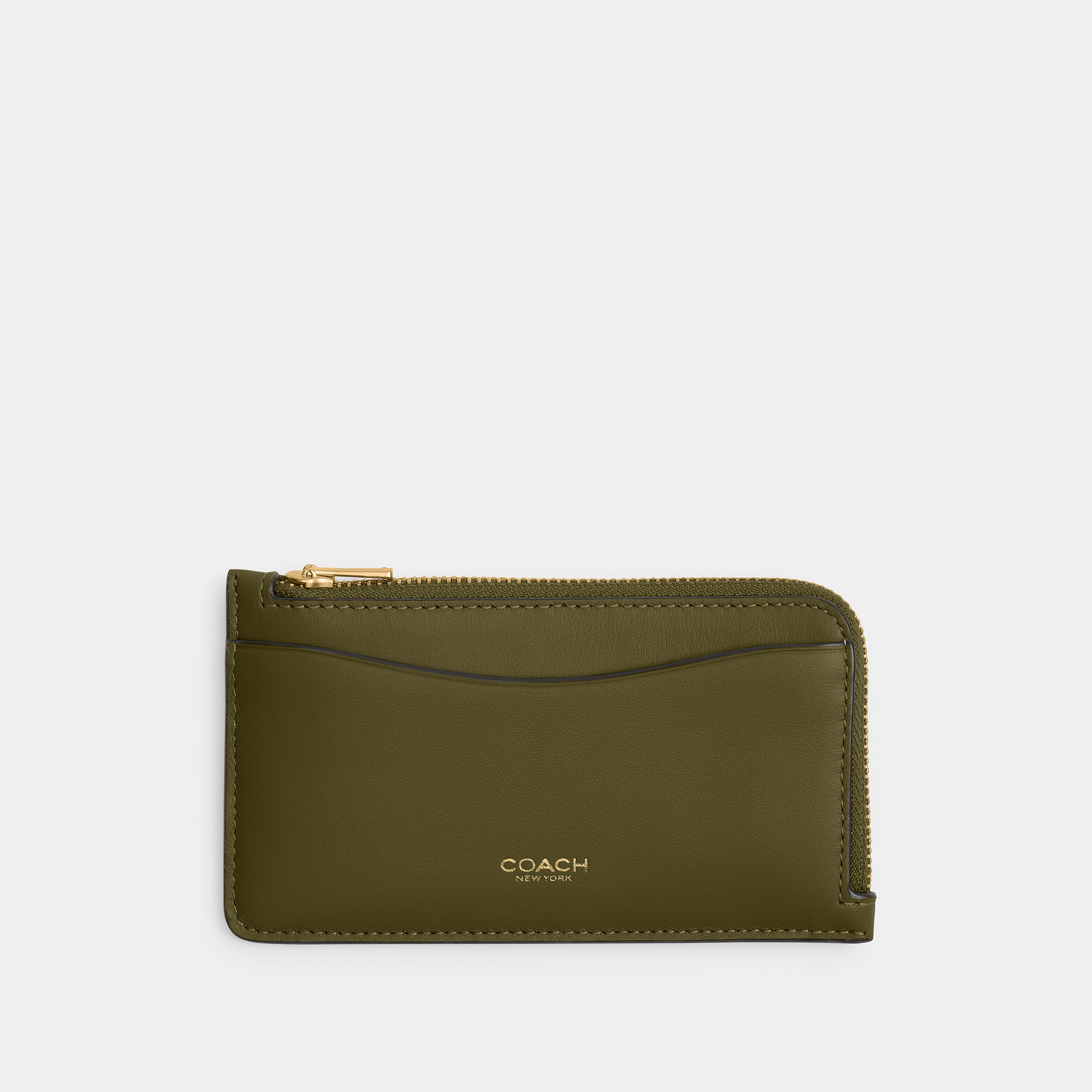 Refined Calf Leather New York Zip Card Case
