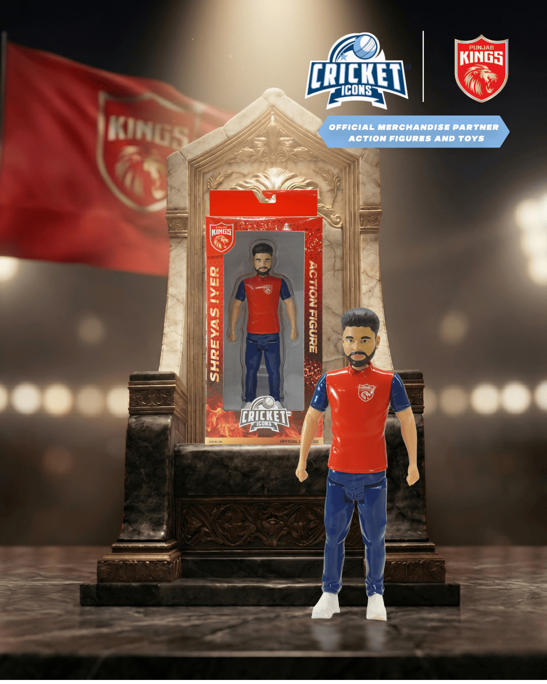 Cricket Icons Punjab Kings Action Figure single pack Shreyas Iyer
