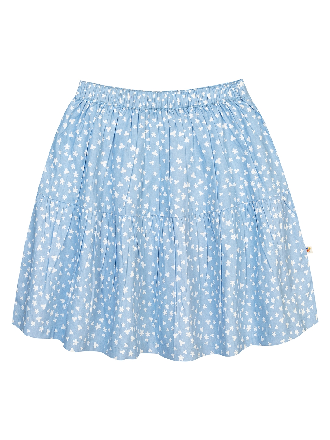 Budding Bees | Budding Bees Girls Blue Striped Top-Skirt Set 4