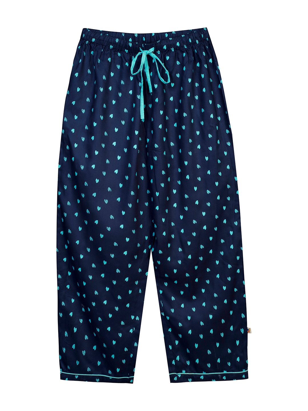 Budding Bees | Budding Bees Girls Blue Heart Printed Nightsuit 4