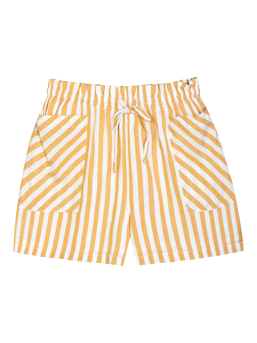 Budding Bees | Budding Bees Girls Striped Short With Pocket 0