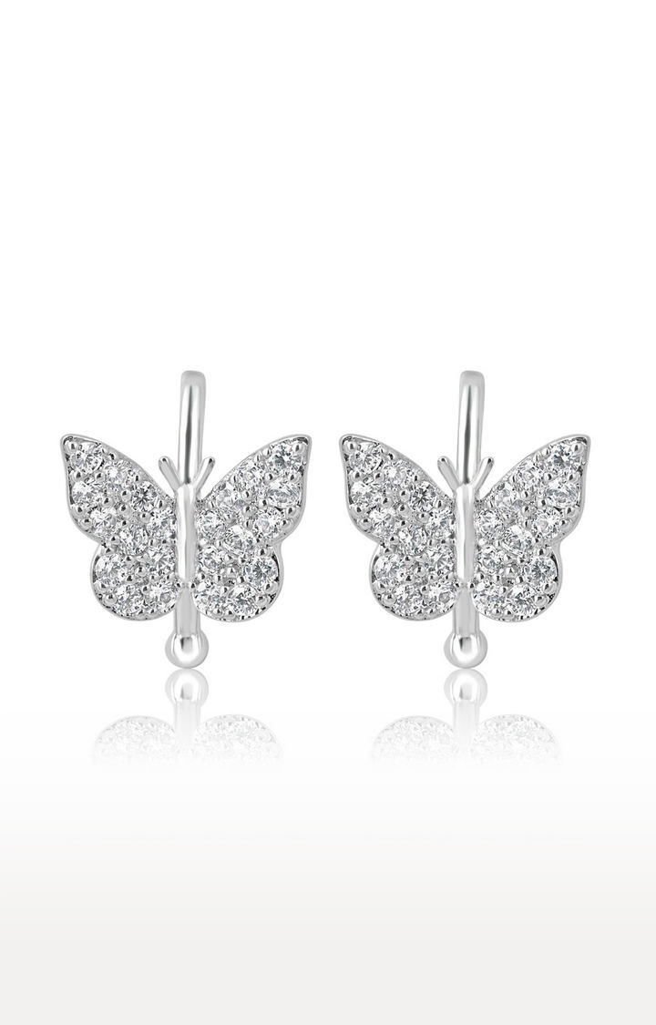 Unisex Silver Butterfly Ear Cuffs