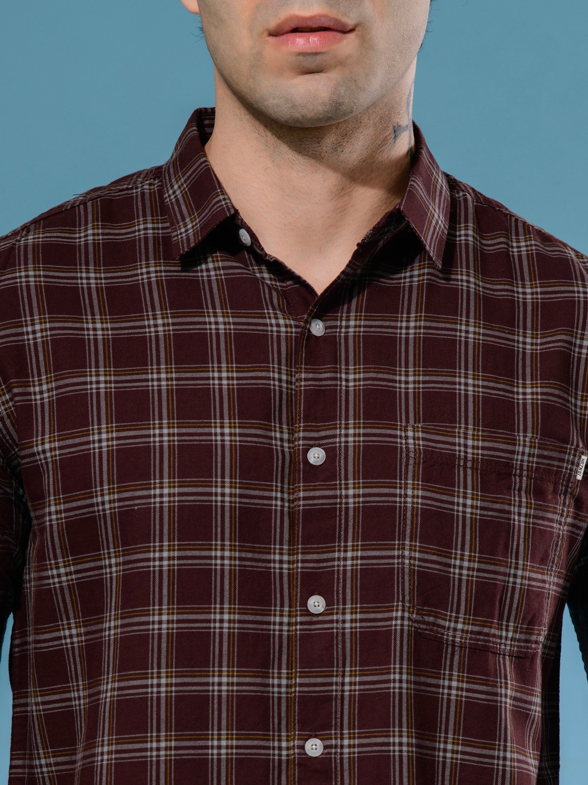 ALBION MENS HORIZON BROWN SHIRT