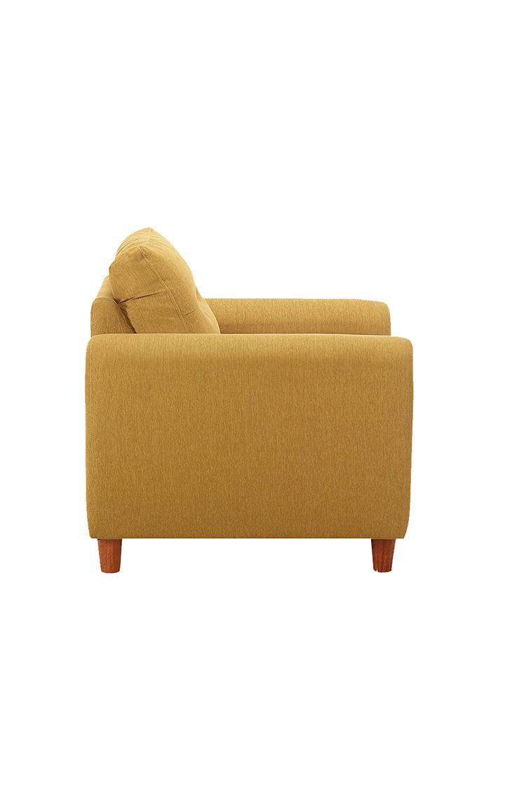 neudot Scott Sofa for Living Room |1 Person Sofa|Premium Fabric with Cushioned Armrest | Solid Wood Frame|1 Seater in Husky Yellow Color