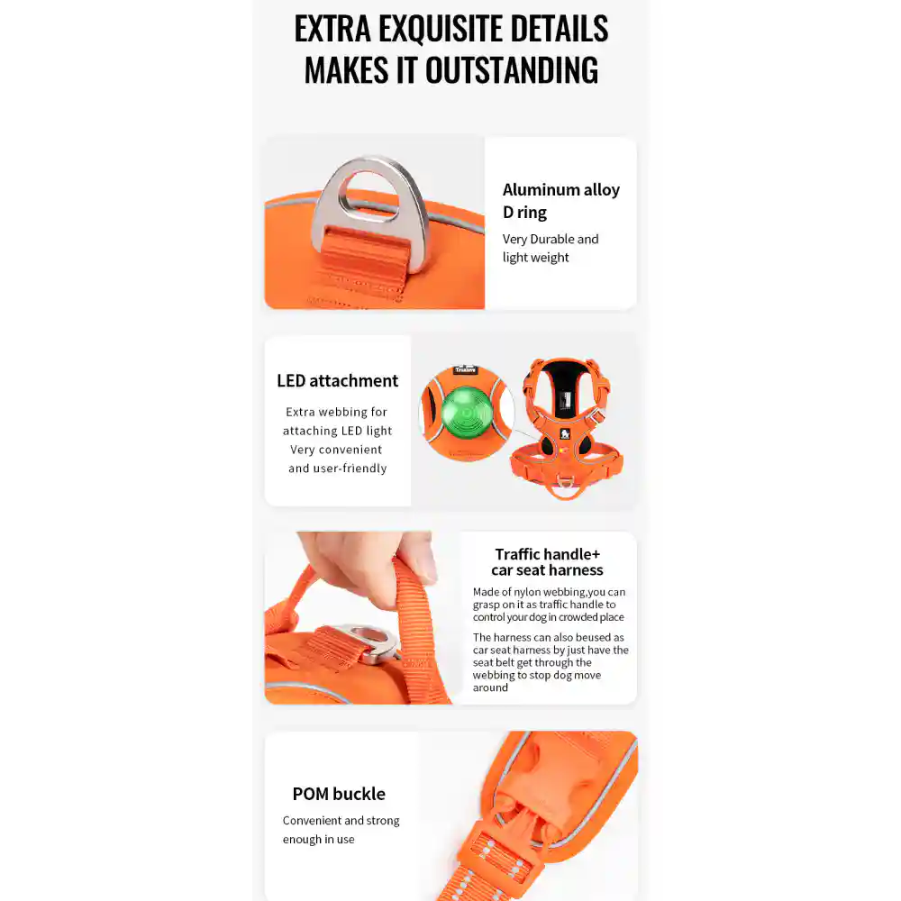Barkbutler Truelove Harness With Reflective Fabric - Orange