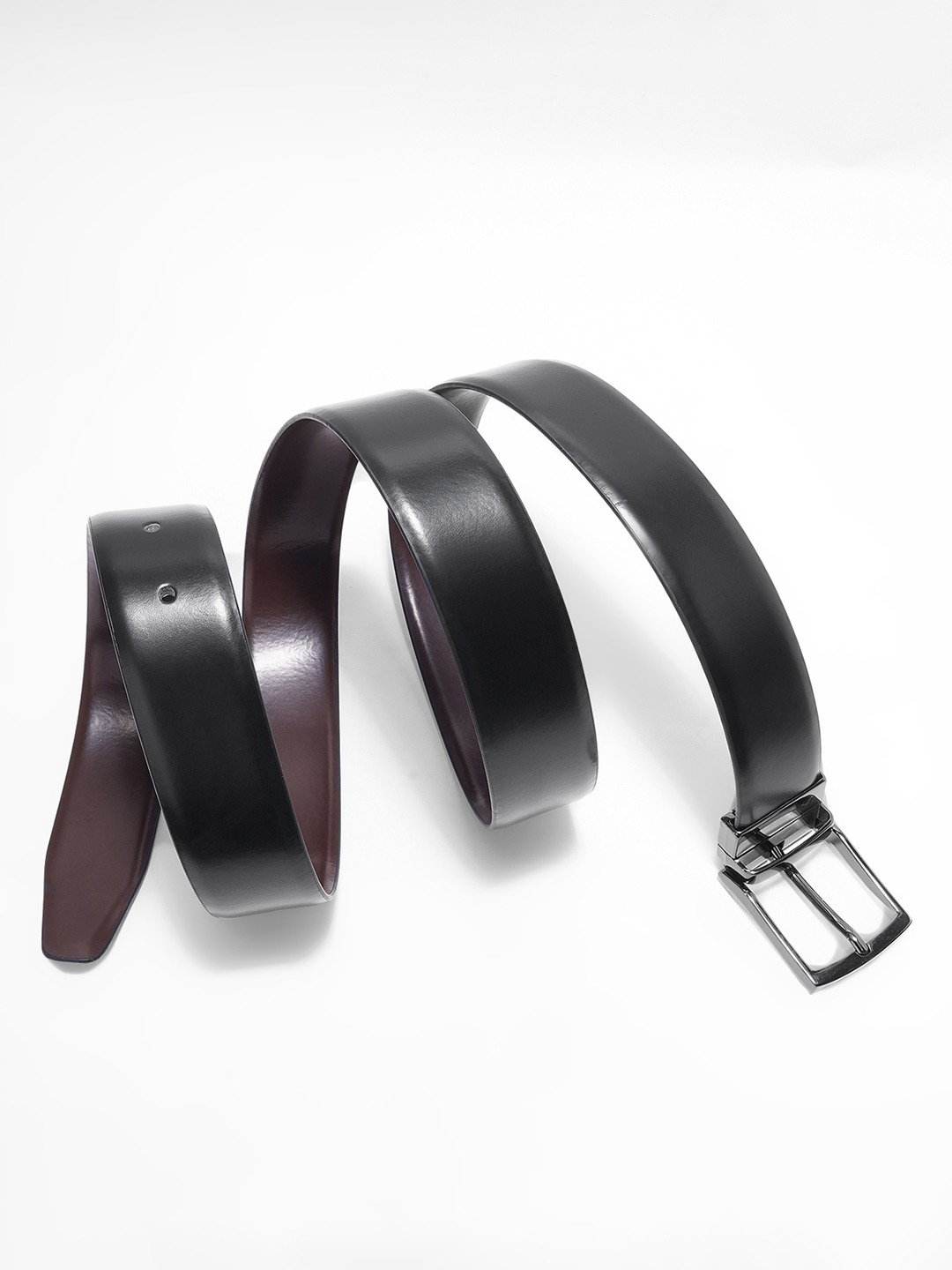 Black & Brown Patterned Reversible Belt