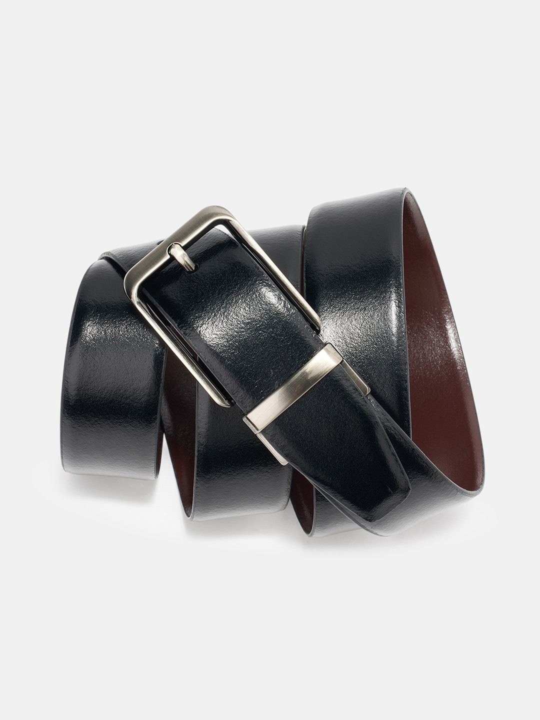 Black & Brown Solid Reversible Belt