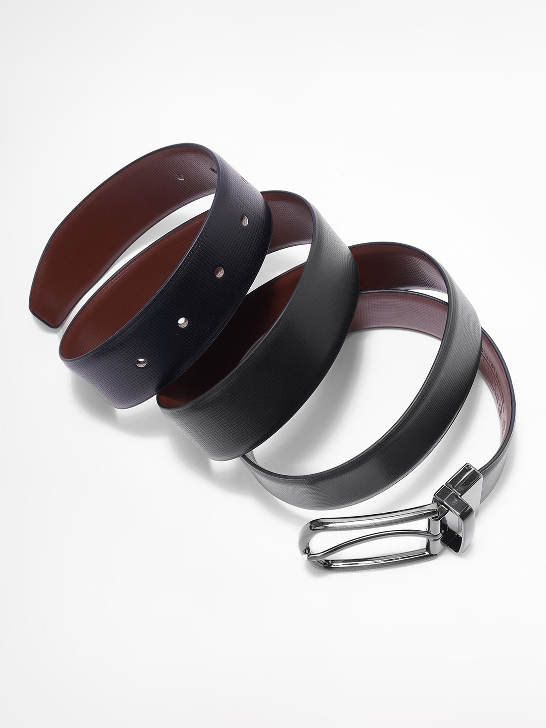 Black & Brown Patterned Reversible Belt