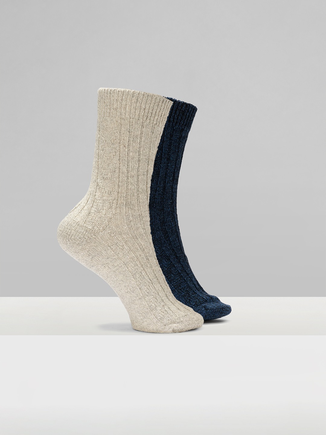 Multicoloured Textured Winter Socks - Pack of 2