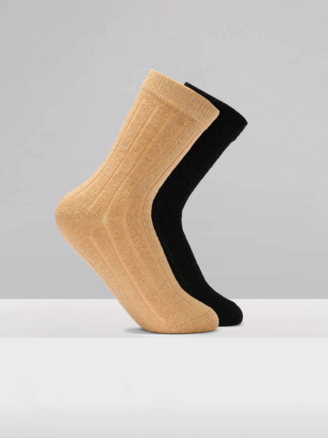 Multicoloured Ribbed Winter Socks - Pack of 2