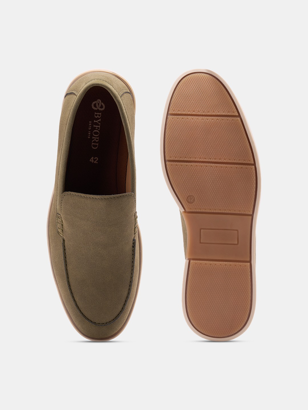 Olive Solid Slip-On Shoes