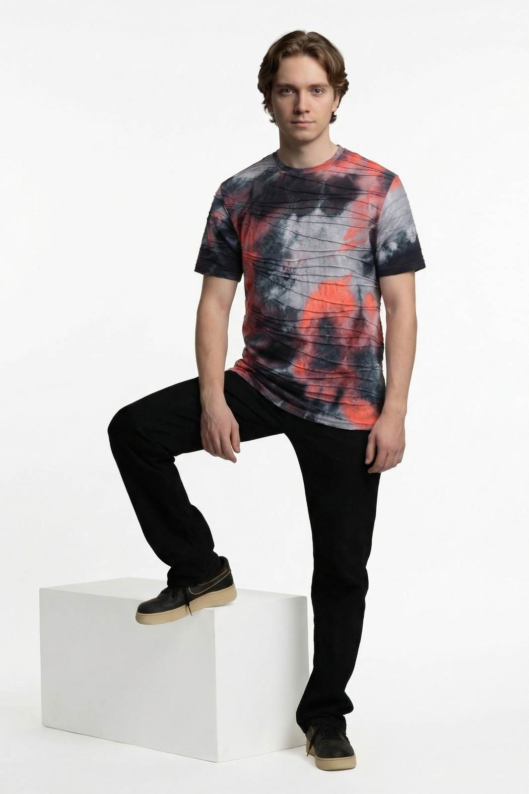 Albion Men's Urban Fire Tie-Dye Premium Casual T-Shirt