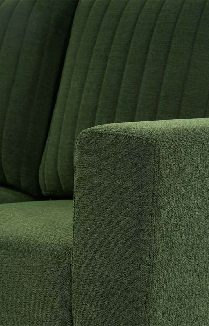 neudot Roman Sofa for Living Room |3 Persons Sofa|Premium Fabric with Cushioned Armrest | Solid Wood Frame|3 Seater in Emerald Green Color