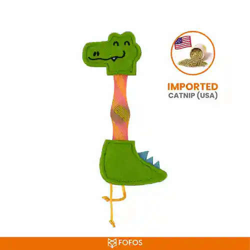 Barkbutler Fofos Crocodile Flick Tube Catnip Toy for Cats