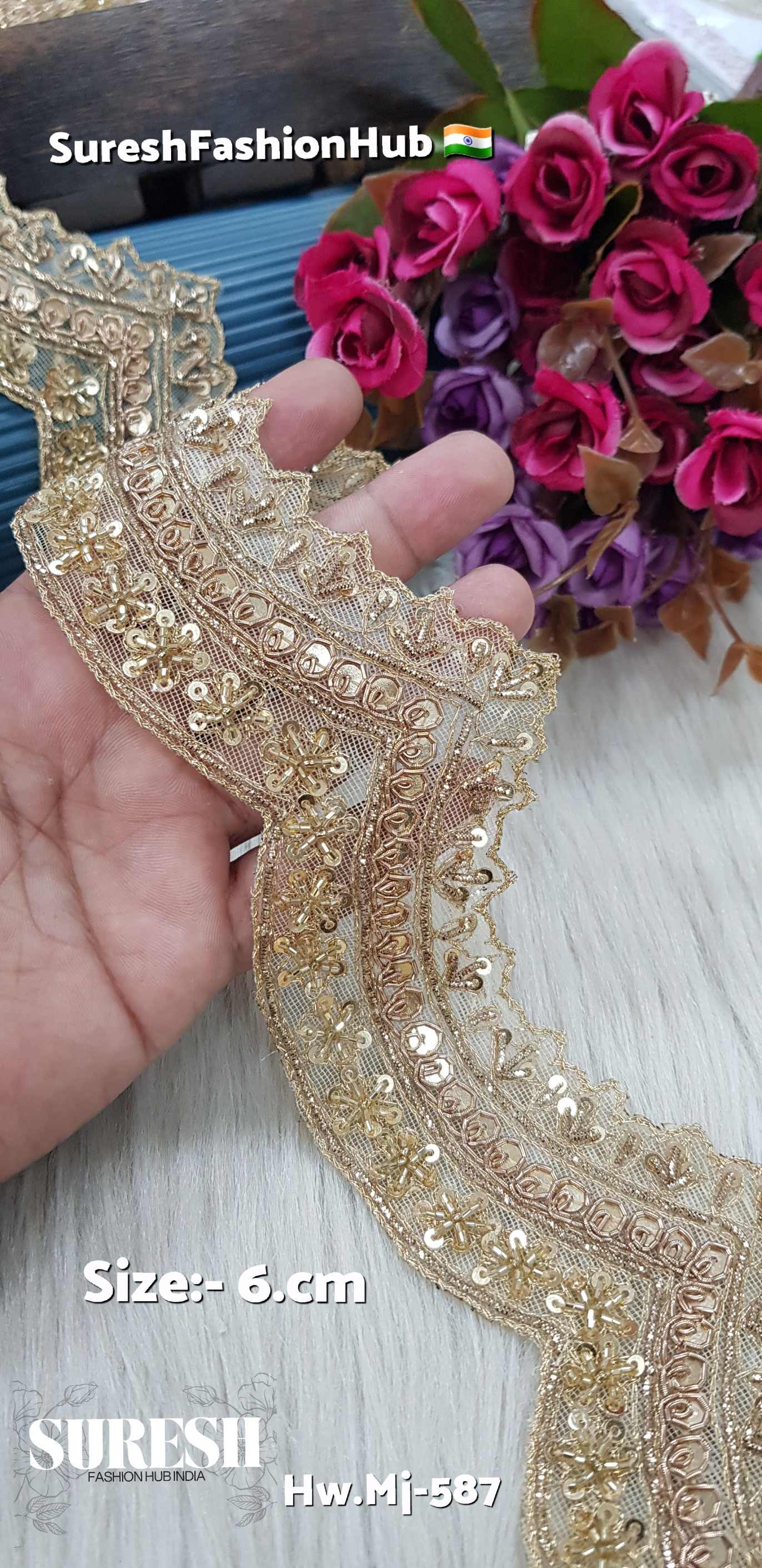 Antique Matt Floral Double Scalloped Handmade Lace – Hw.Mj-587