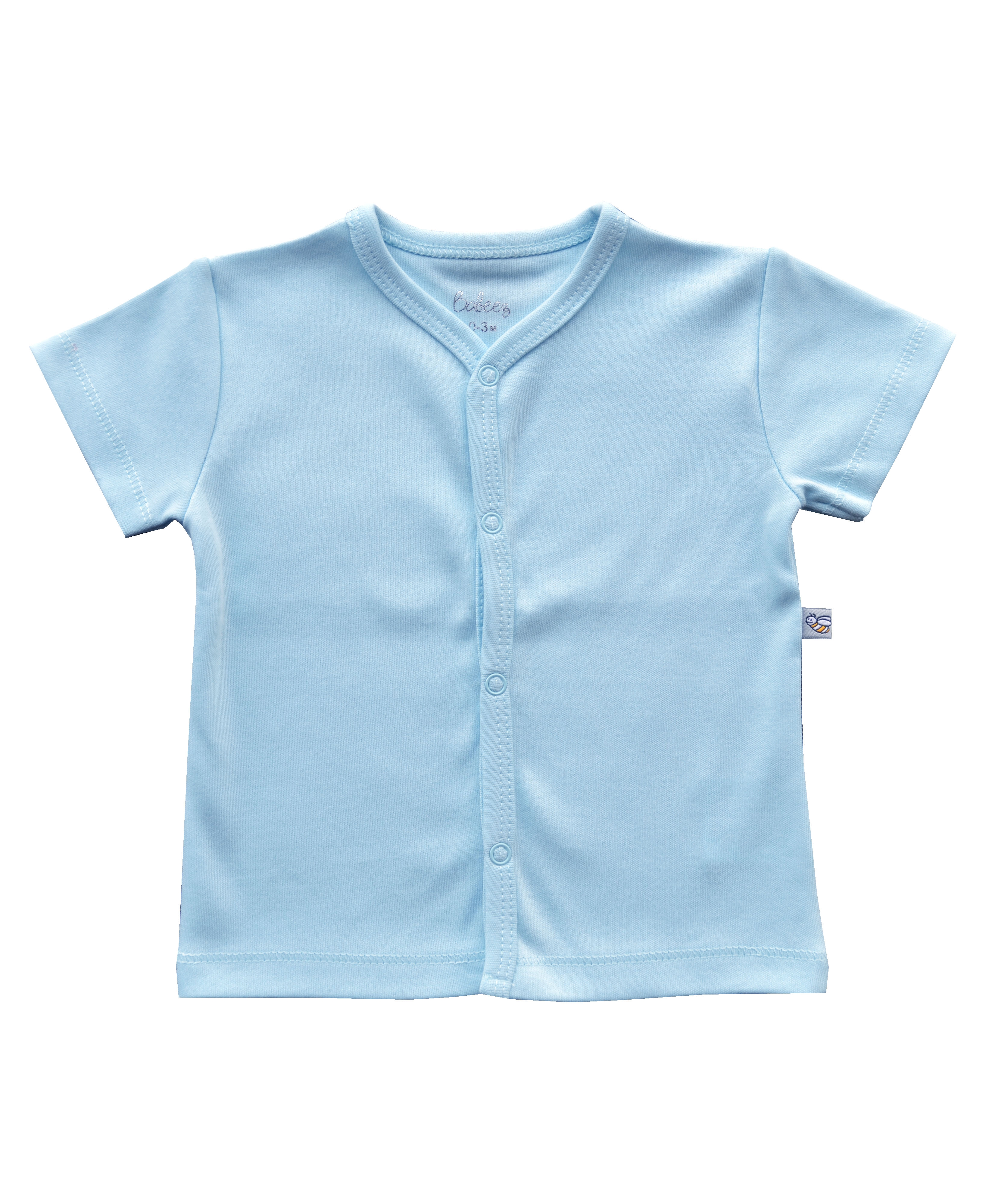 Babeez | Blue Short Sleeve Jhabla (100% Cotton Interlock Biowash) undefined