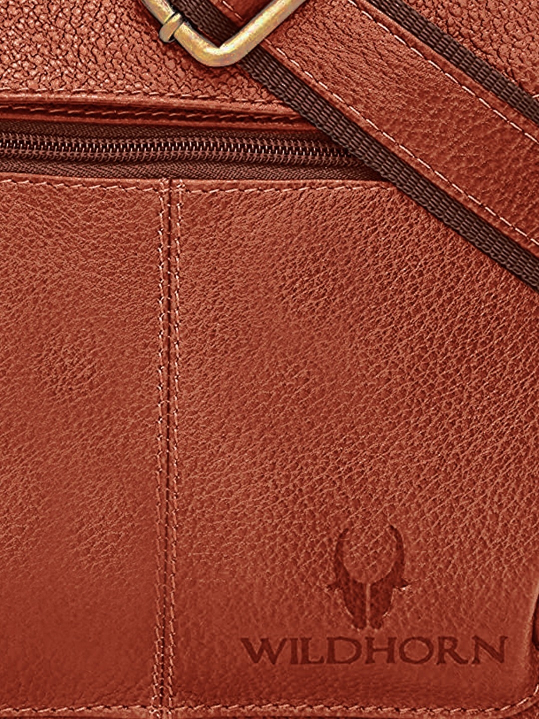 WildHorn | WildHorn Tan Classic Leather Adjustable Strap Sling Bag for Men  4
