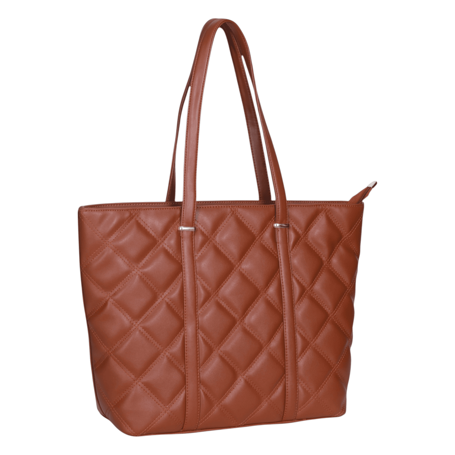 Ninaa Rossie Tan Coloured Quilted Tote Bag