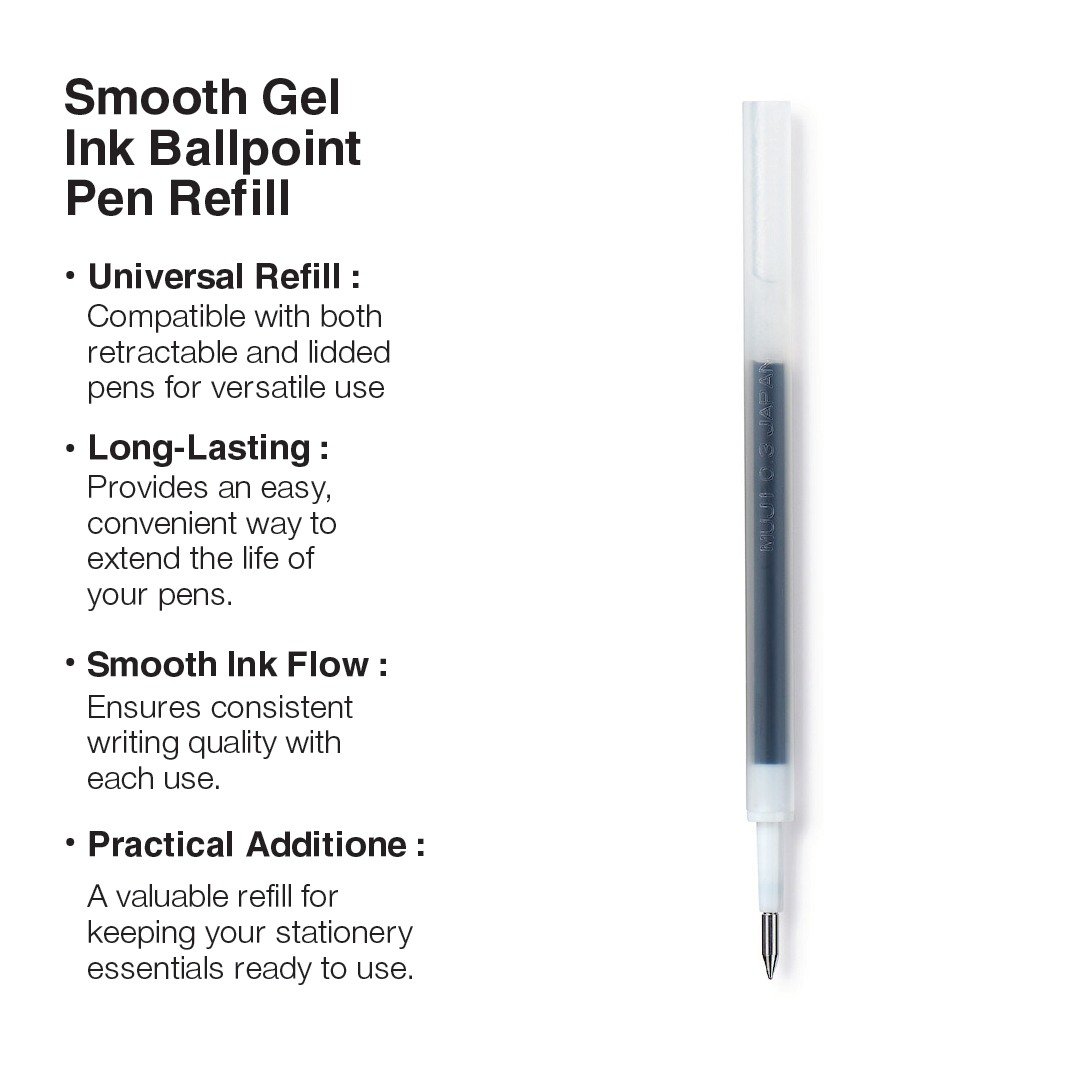 Smooth gel ink Ballpoint pen Refill