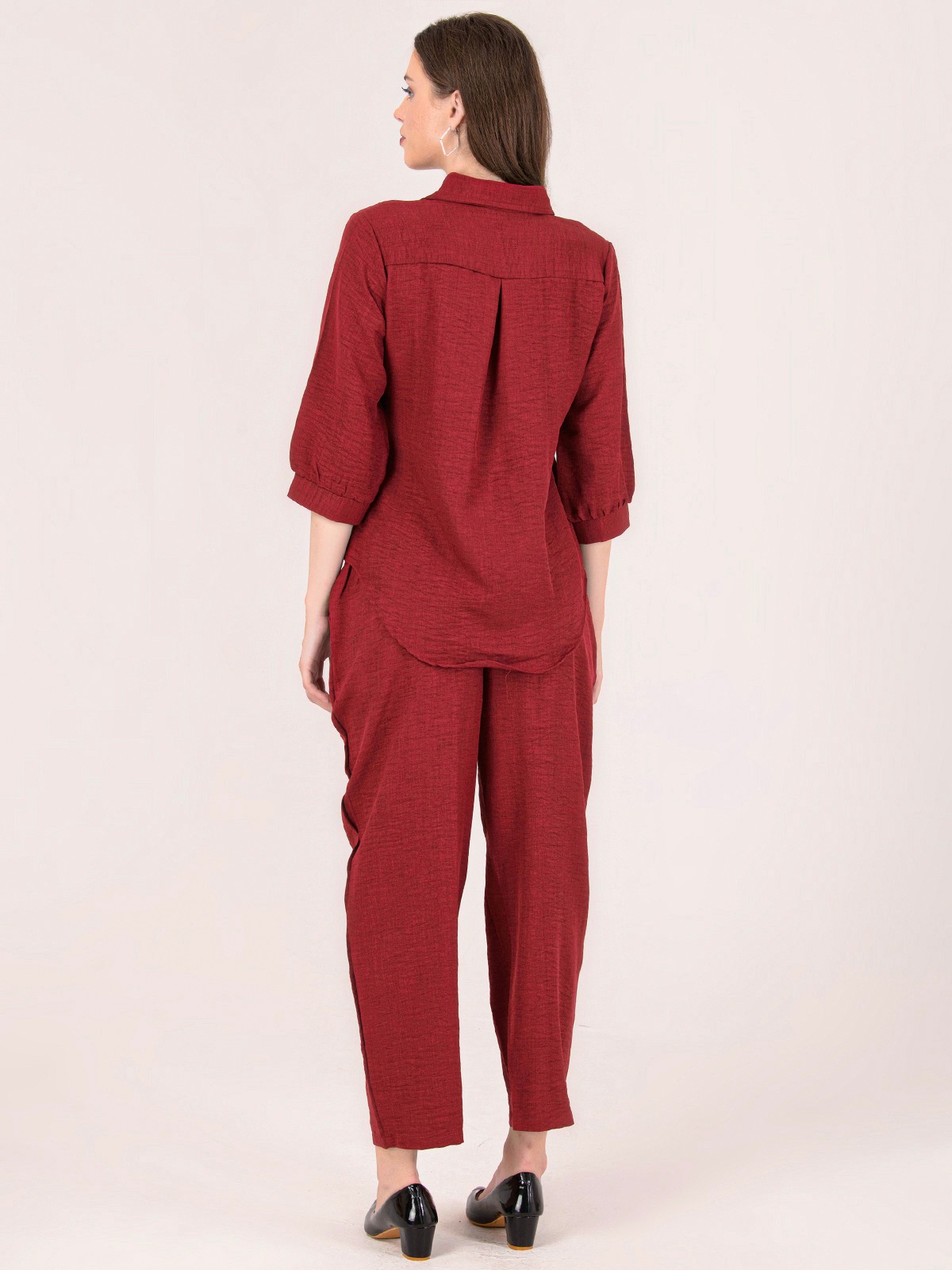 Albion Women Mehroon Smart Coordinate Set