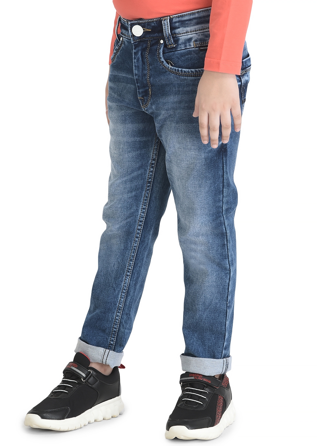 Crimsoune Club | Crimsoune Club Boy Blue Heavy Fade Jeans 2
