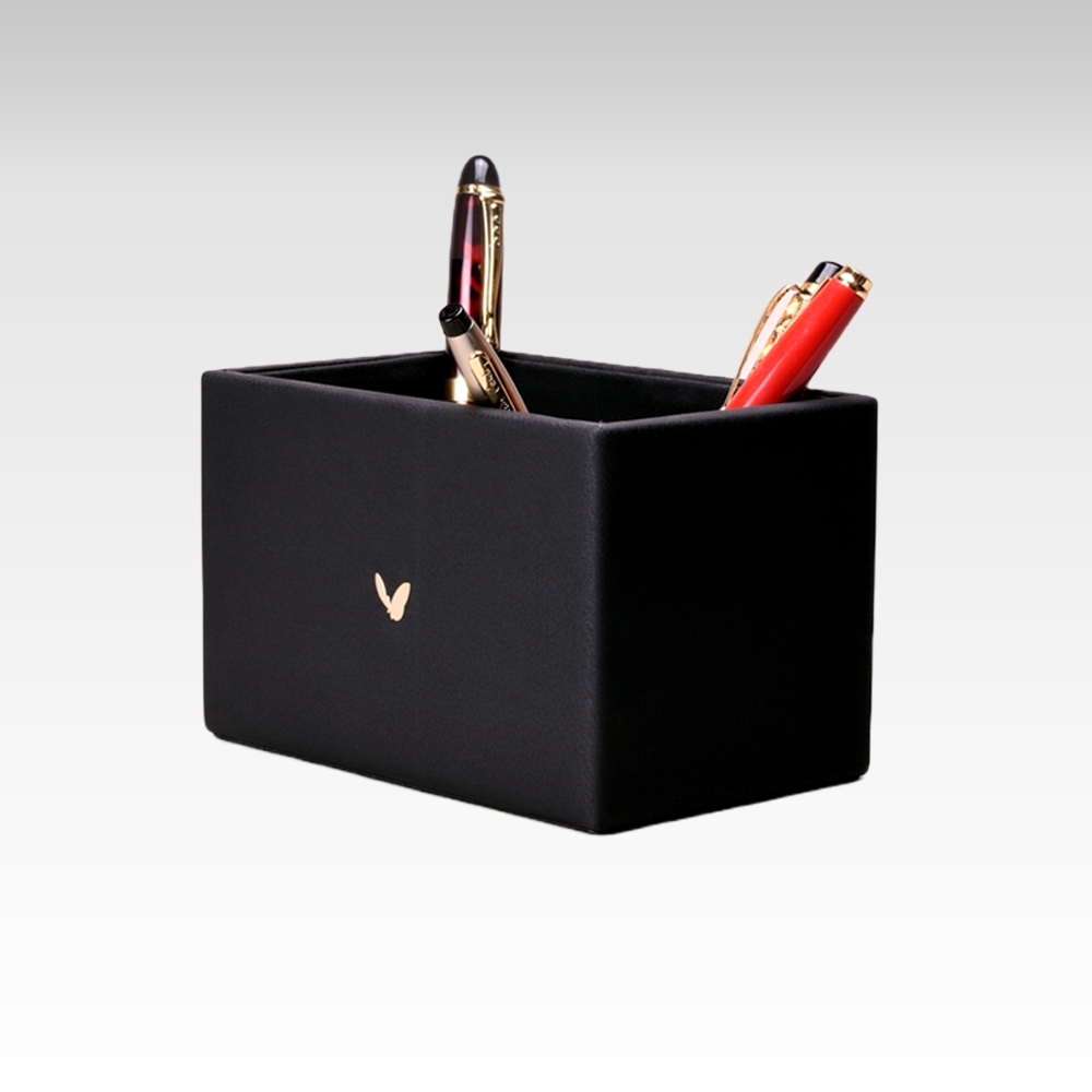 Pen/Pencil Holder | Faux Leather | Burnish Matt Series | Black | Medium