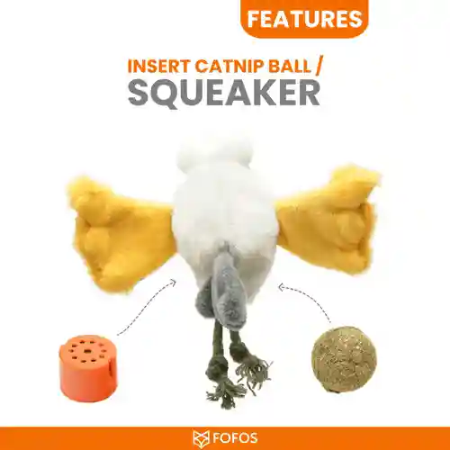 Barkbutler Fofos Eagle with Catnip Balls Interactive Toy for Cats