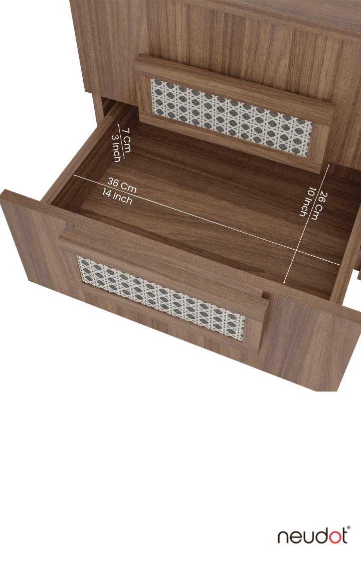 Sakura Rattan Bedside Table - Leon Teak Finish