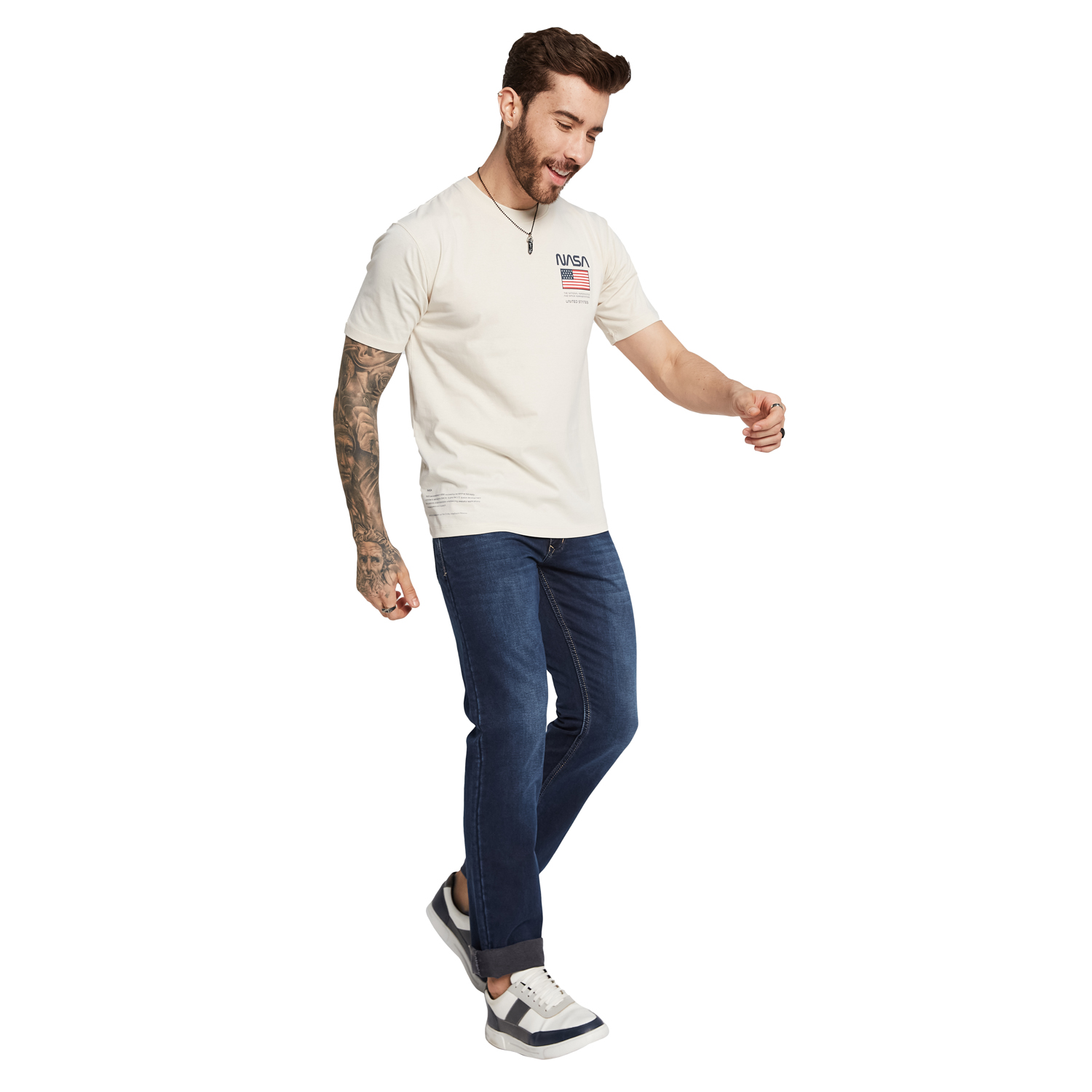 Octave Men Typography Printed Round Neck T-Shirt