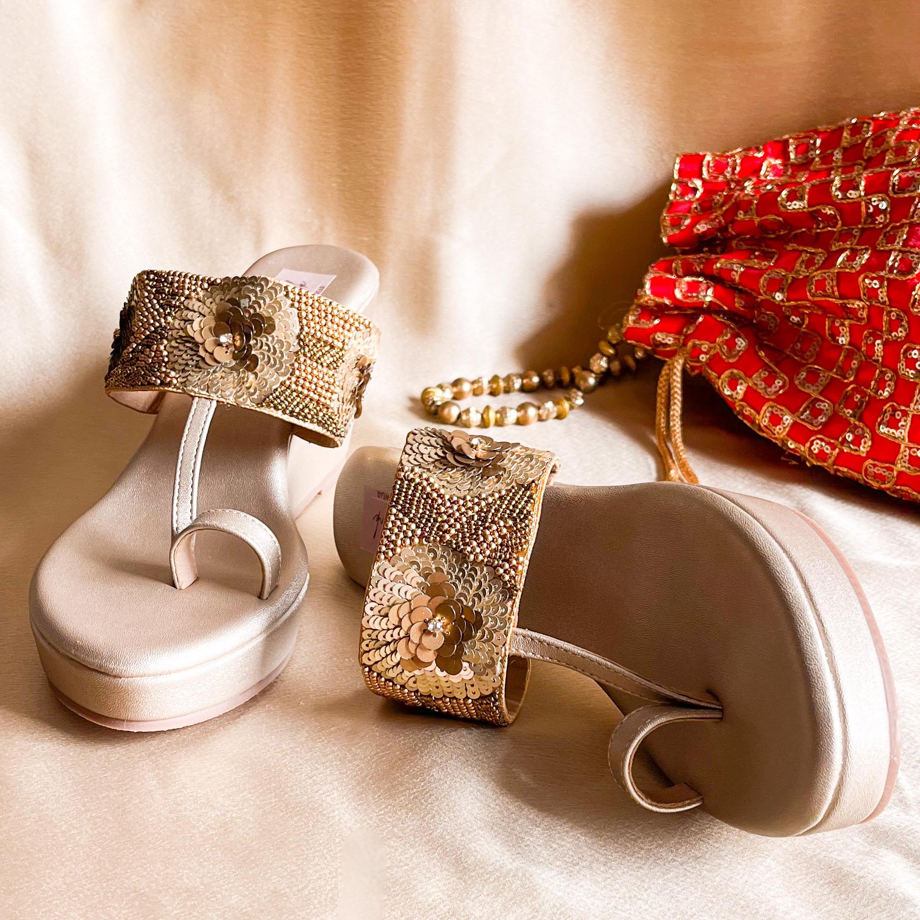 Golden wedge heels 2025