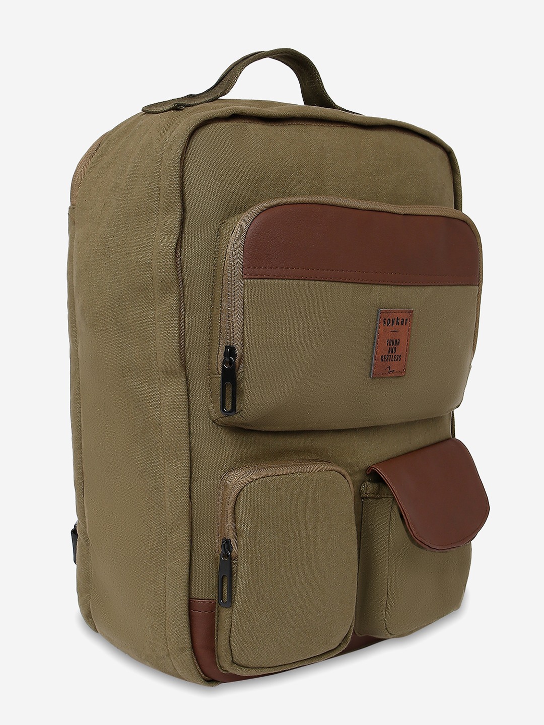 Spykar Olive Canvas Backpacks