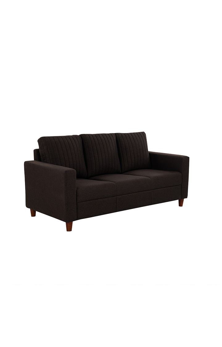neudot Roman Sofa for Living Room |3 Persons Sofa|Premium Fabric with Cushioned Armrest | Solid Wood Frame|3 Seater in Chocolate Brown Color