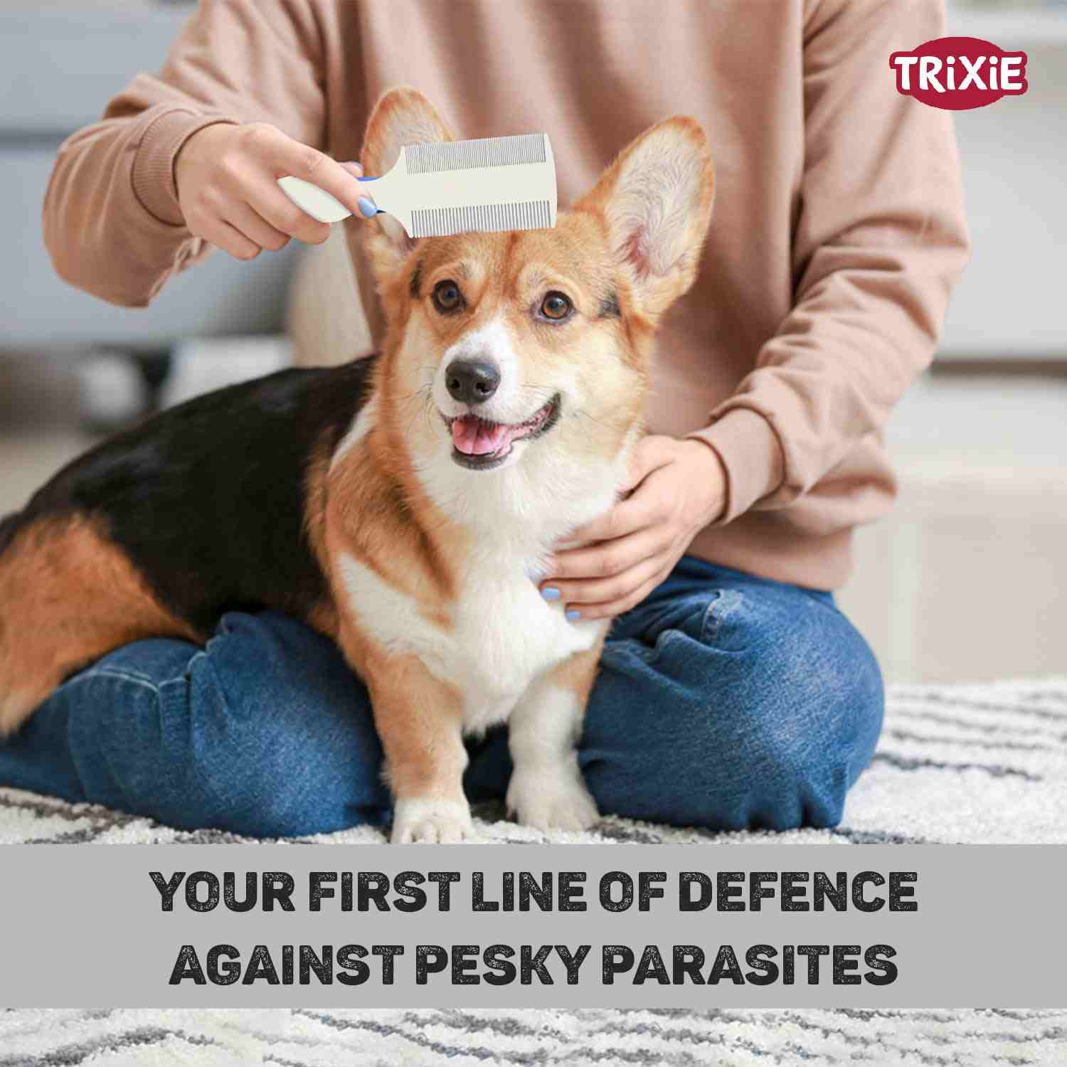 Trixie Flea & Dust Comb for Dogs and Cats, Double Sided 14 cm