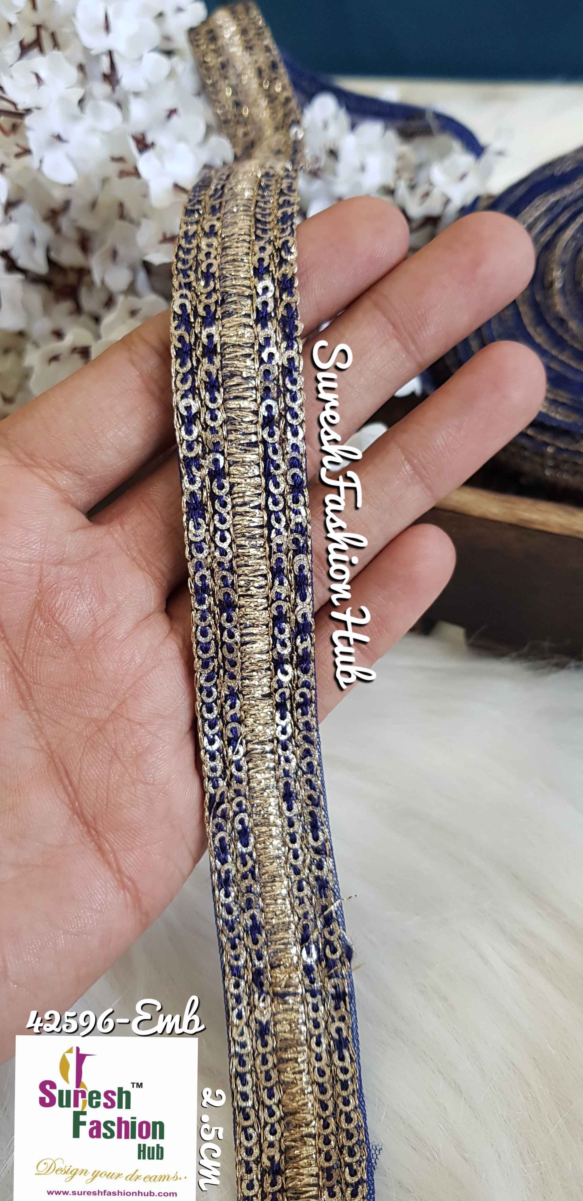 Oh so blue bridal embroidered trim