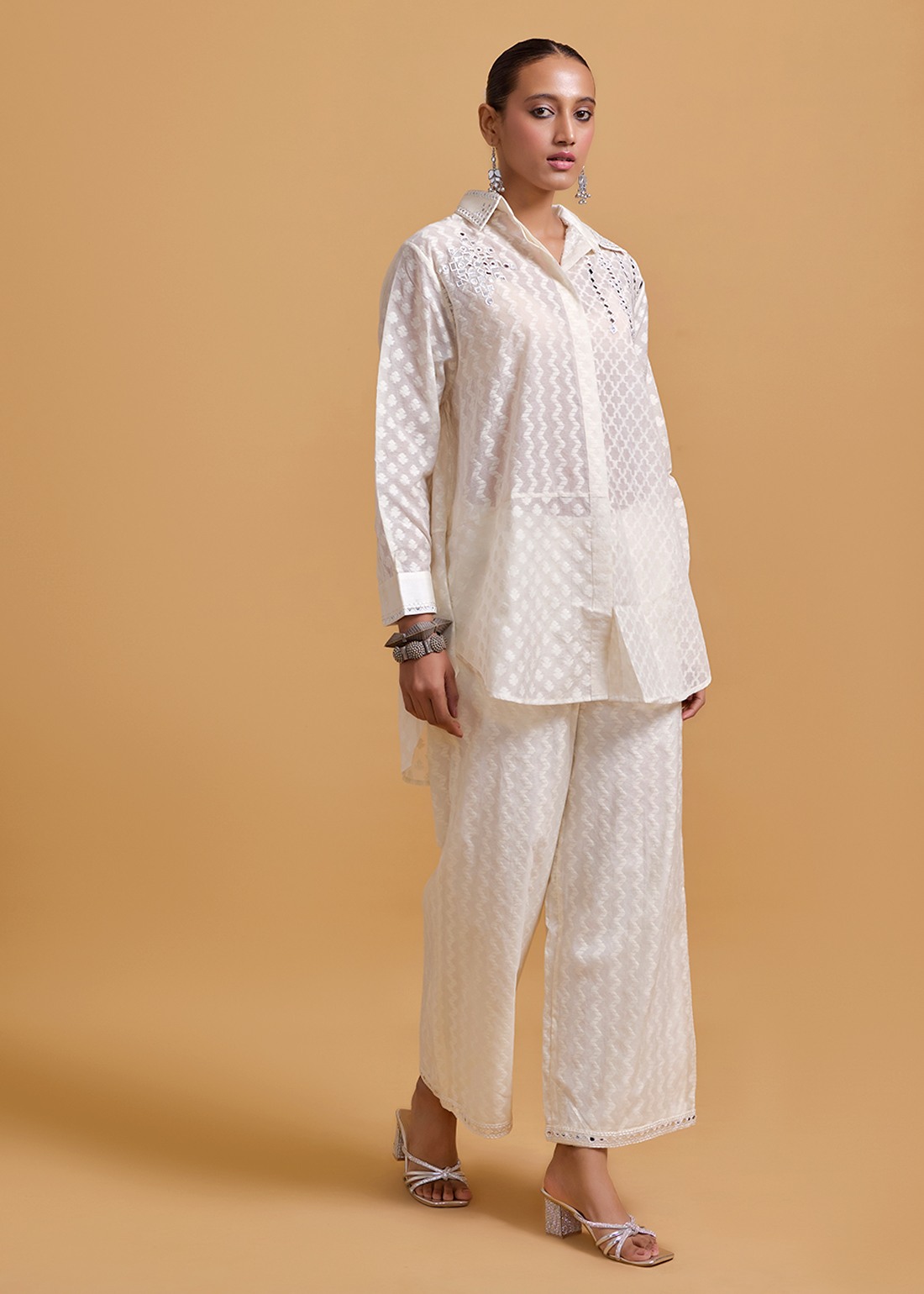 Azra Mirror Offwhite Straight Pant