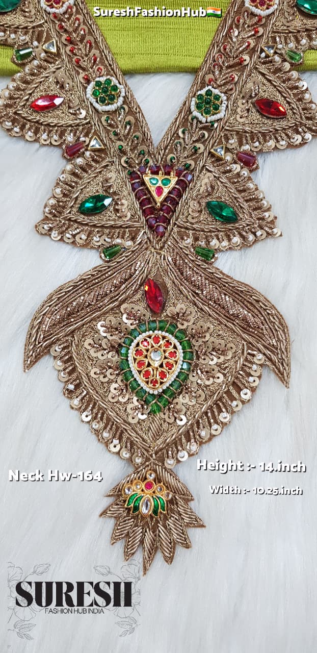 Antique Royal Handmade Zardosi Meenakari Necklace Neck – HW Neck 164