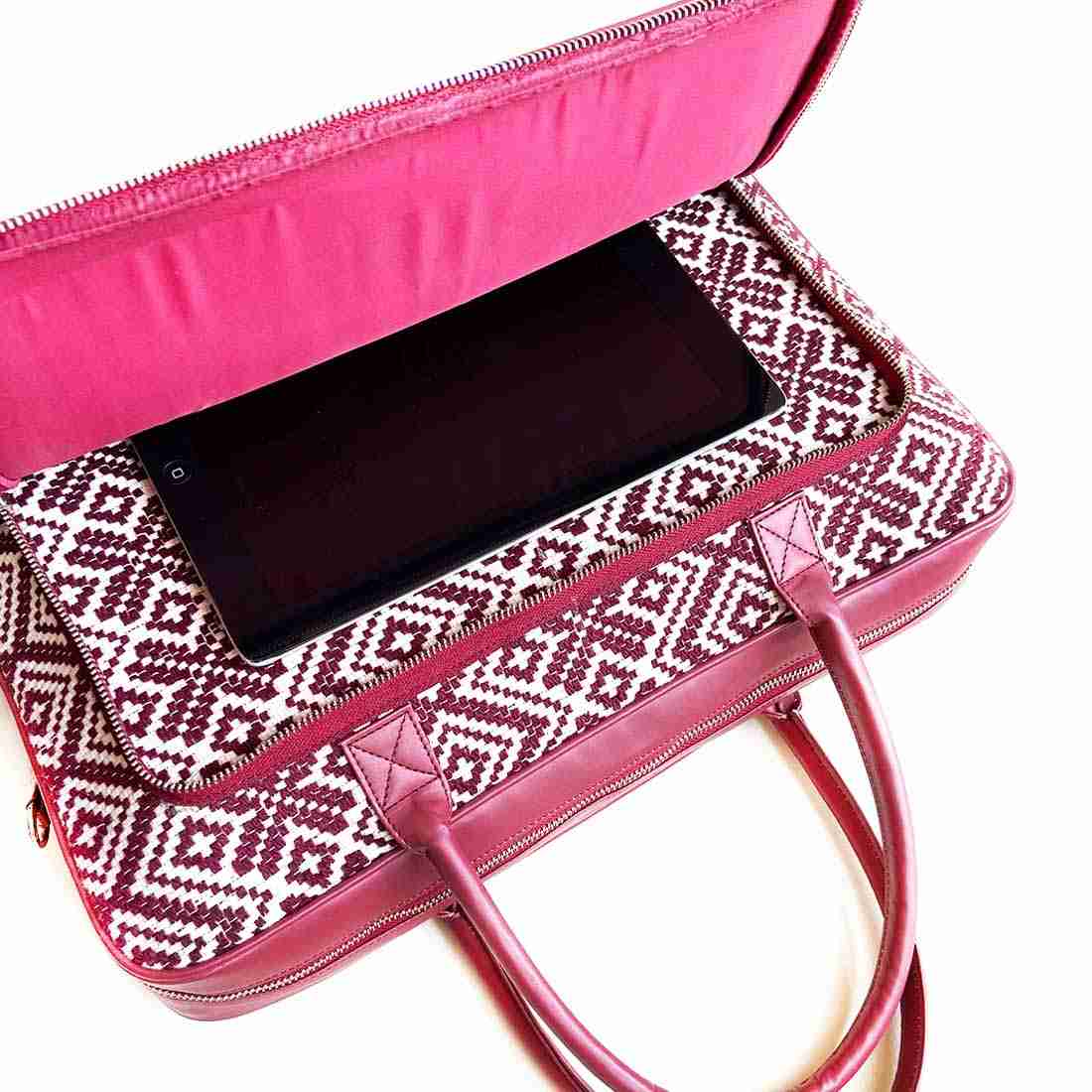 Wildflower Merlot Laptop Bag for Women