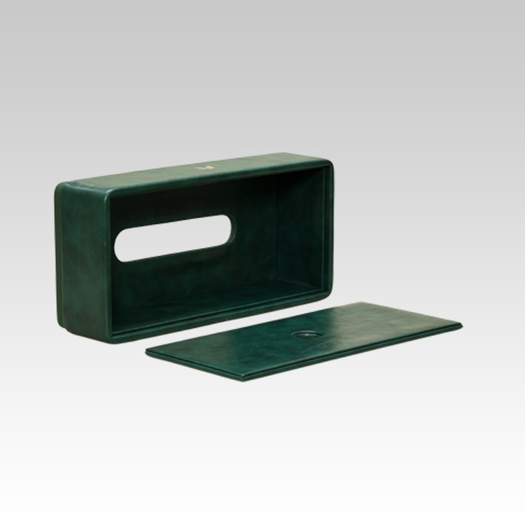 Tissue Box Holder for Home and Office in Premium Faux Leather | Size: 9.5 x 4.5 x 2.5(H) Inches | Moderno | Olive Green