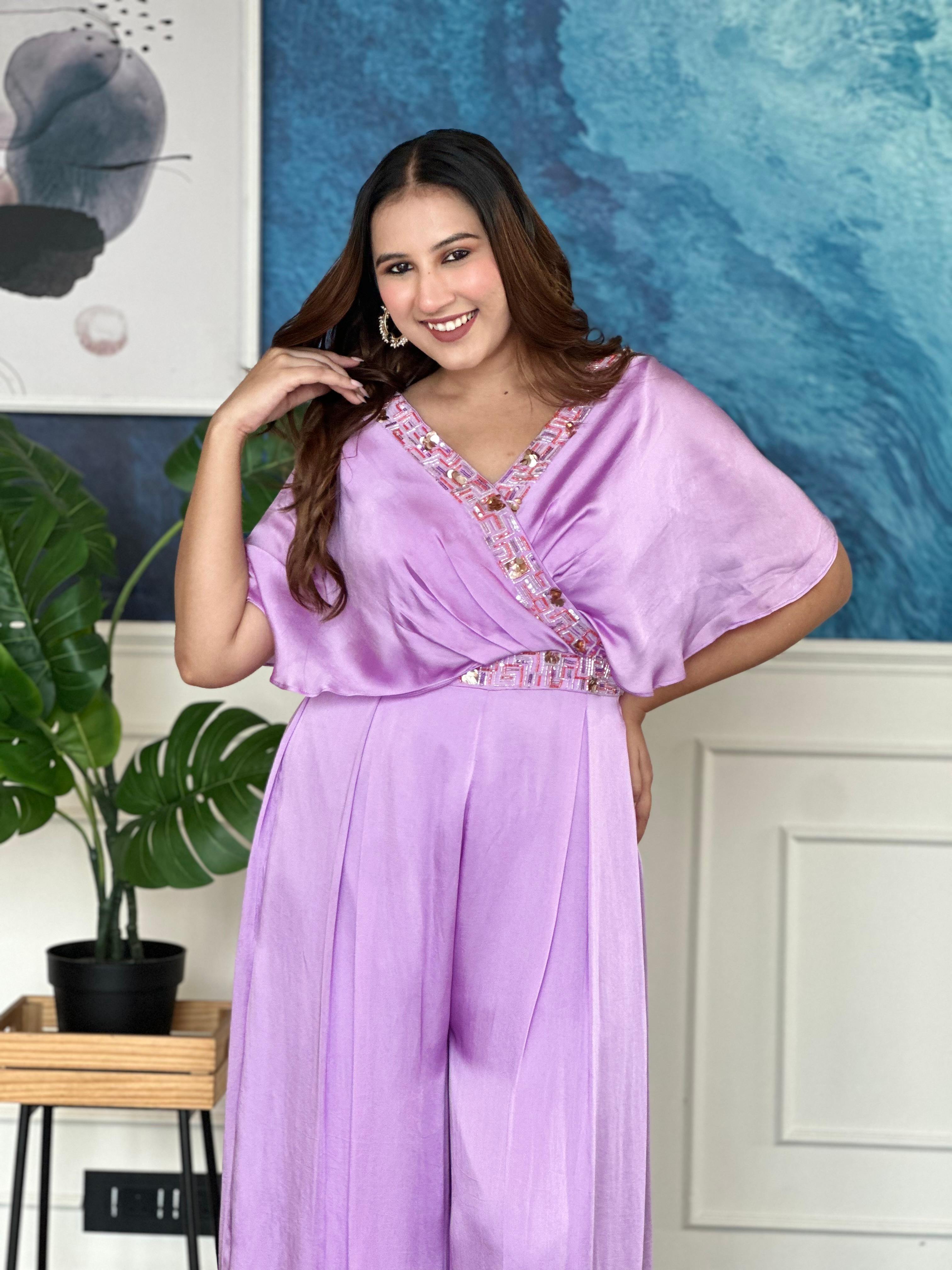Lavender Satin Jumpsuit