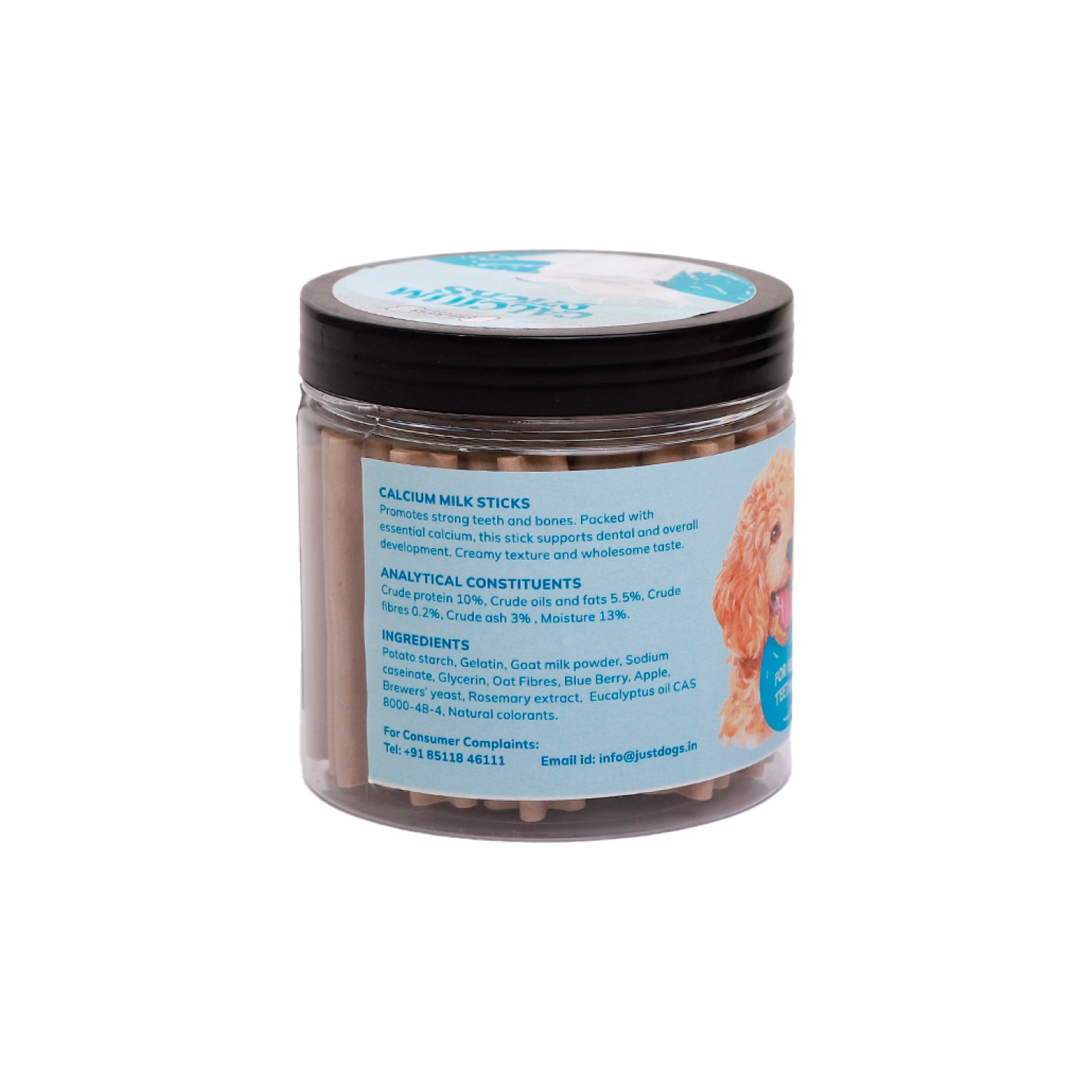 Snackers Calcium Milk Sticks Twist Sticks Dog Treats, 200g