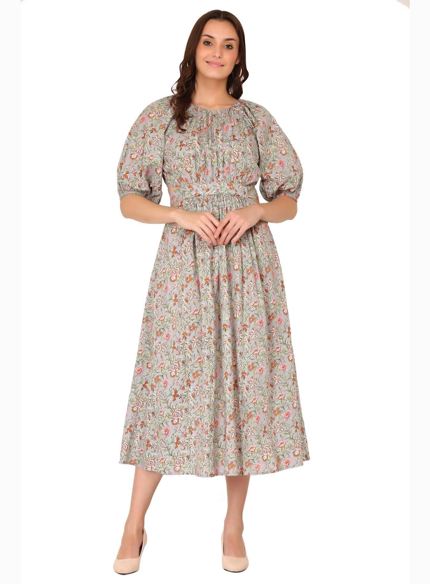 Alice18 Women's Floral Cut-Out Midi – Effortless Elegance & Charm