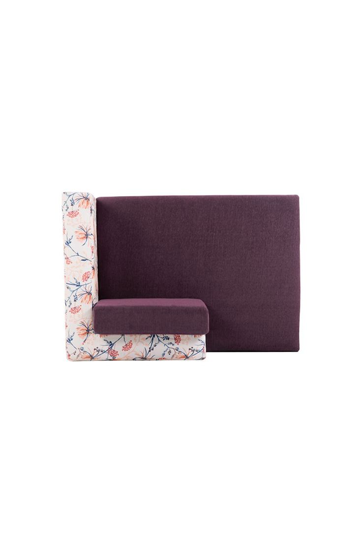 neudot Hailey Duet Fabric 1 Seater RHS Lounger in Floral Paradise Purple Colour
