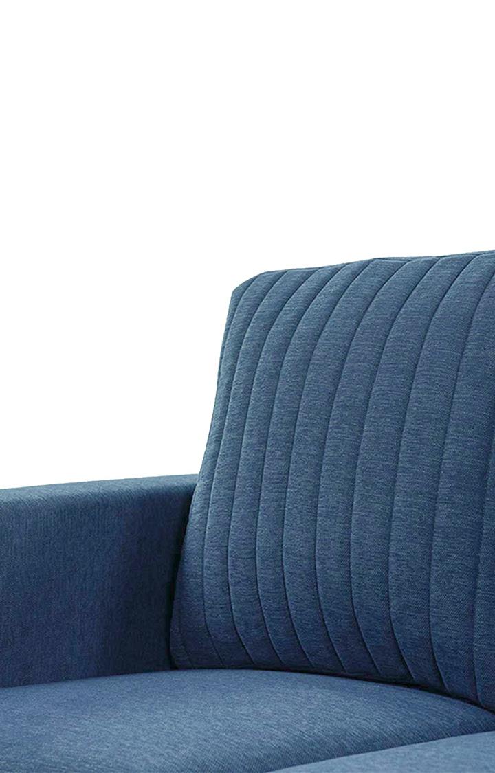 neudot Roman Sofa for Living Room |3 Persons Sofa|Premium Fabric with Cushioned Armrest | Solid Wood Frame|3 Seater in Dusky Blue Color