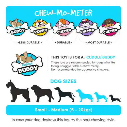 Barkbutler Fofos Latex Bi Dinosaur Squeaky Toy for Dogs
