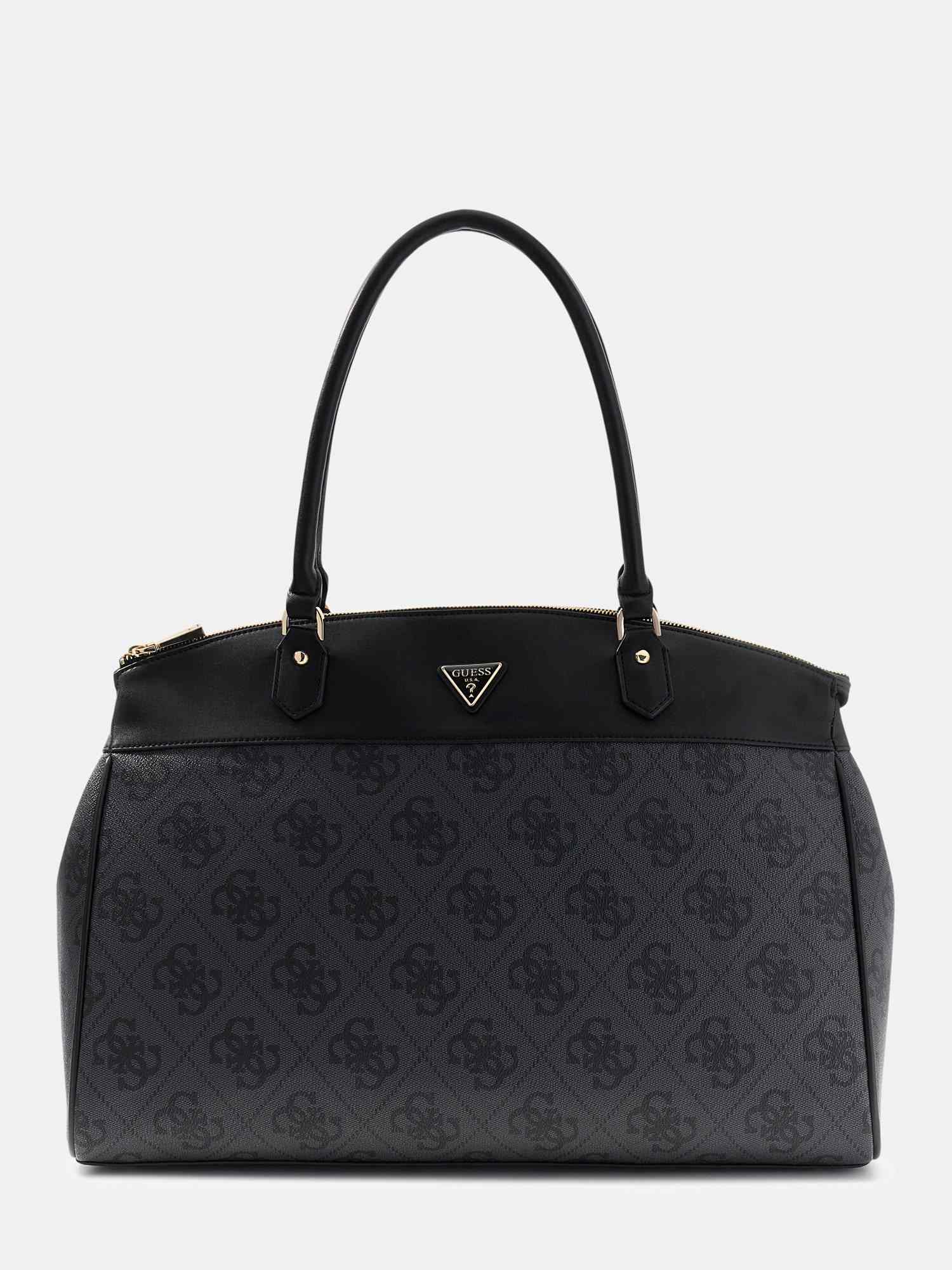 Guess Black Pu Logo Women Tote Bag