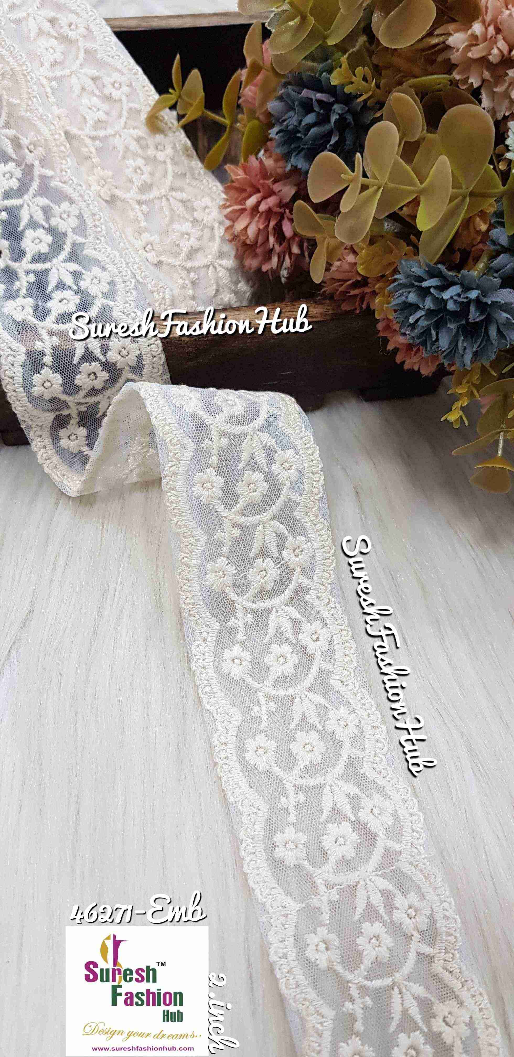 Dainty Blossom White Flower Lace