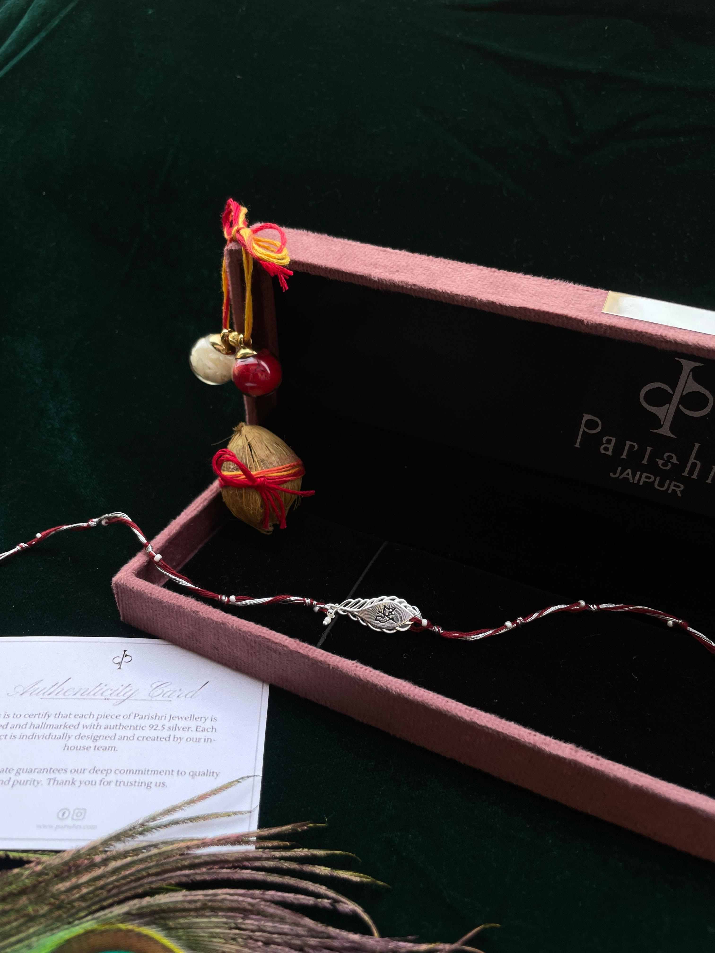 Shyam Pankhi Rakhi In Silver
