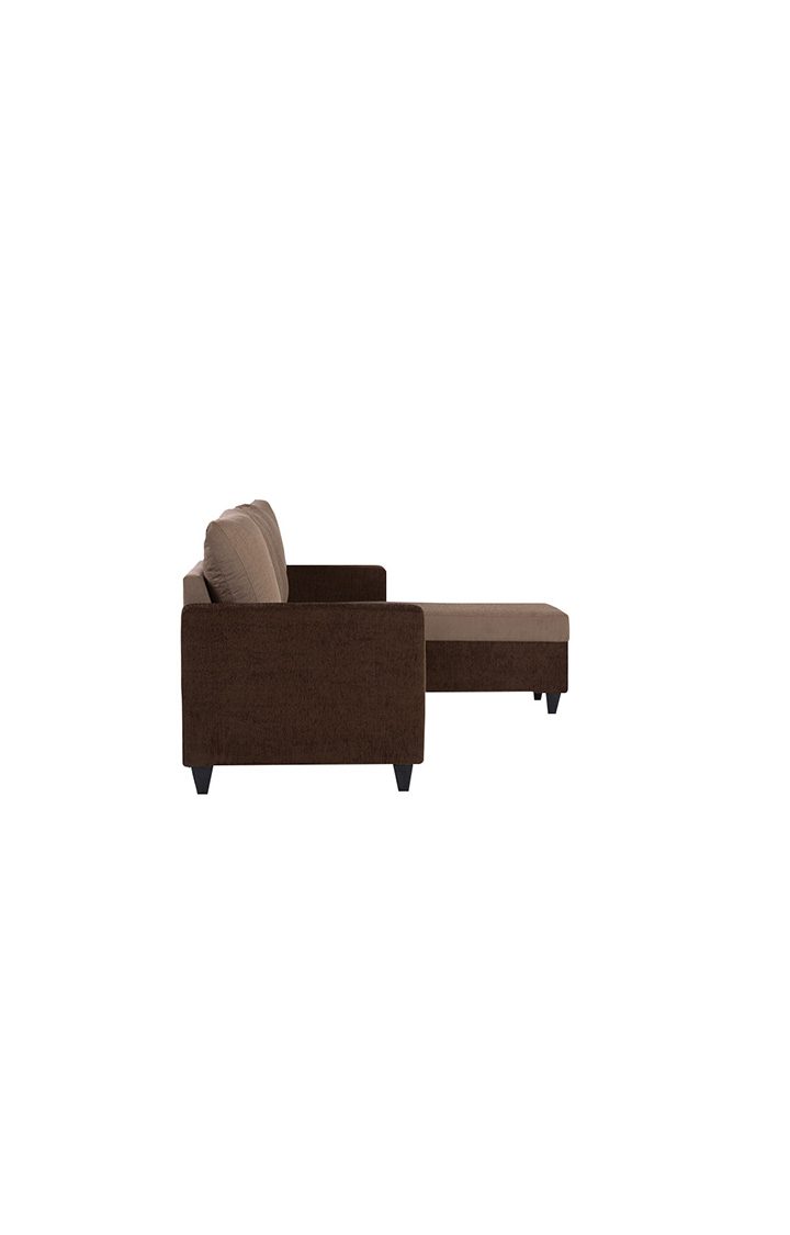 neudot Saya LHS Sectional Sofa for Living Room |6 Person Sofa| Premium Fabric with Cushioned Armrest | 12 Months Warranty| Solid Wood Frame| 6 Seater in Saya Duo Brown Color DIY(Do-It-Yourself)